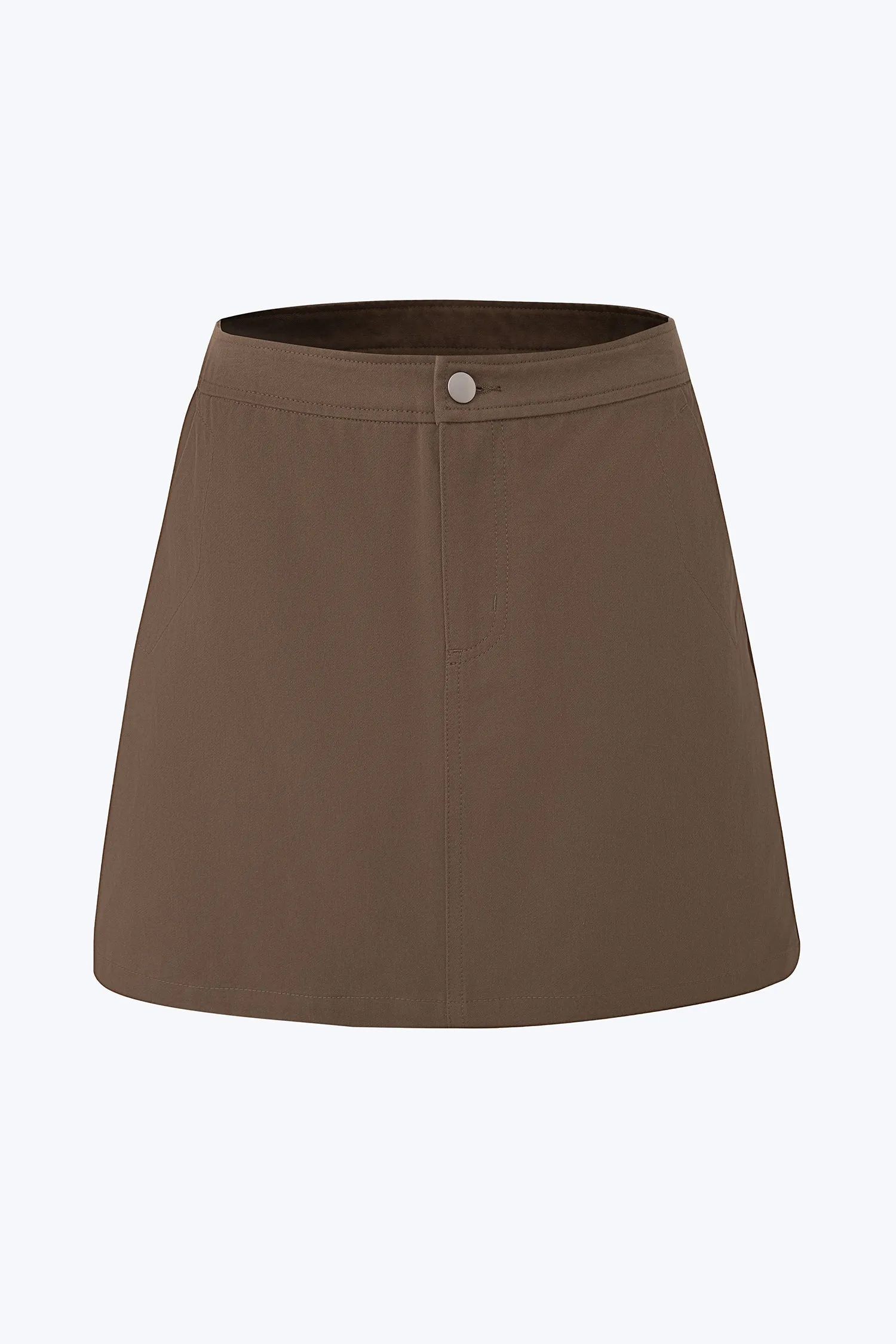 Front Fly Skort - Army Green Office Wear Trendy Home Comfort