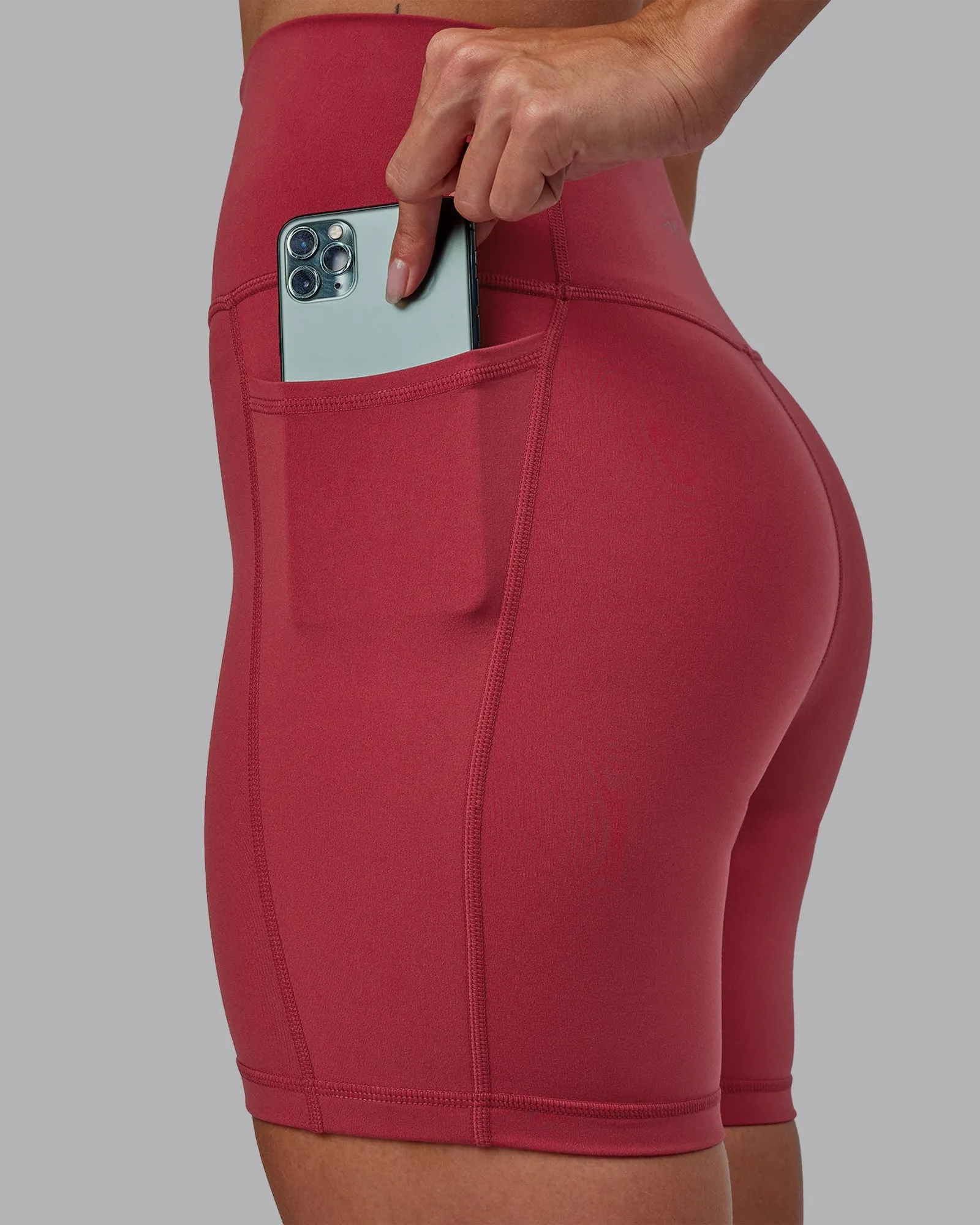 Fusion Ultra High-Rise 6" Short Pockets - Claret Comfy Design Low Maintenance Fabric