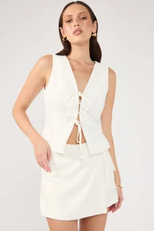 Crisp Edge Moisture wicking Perfect Stranger Menorca  Tie up Skort White