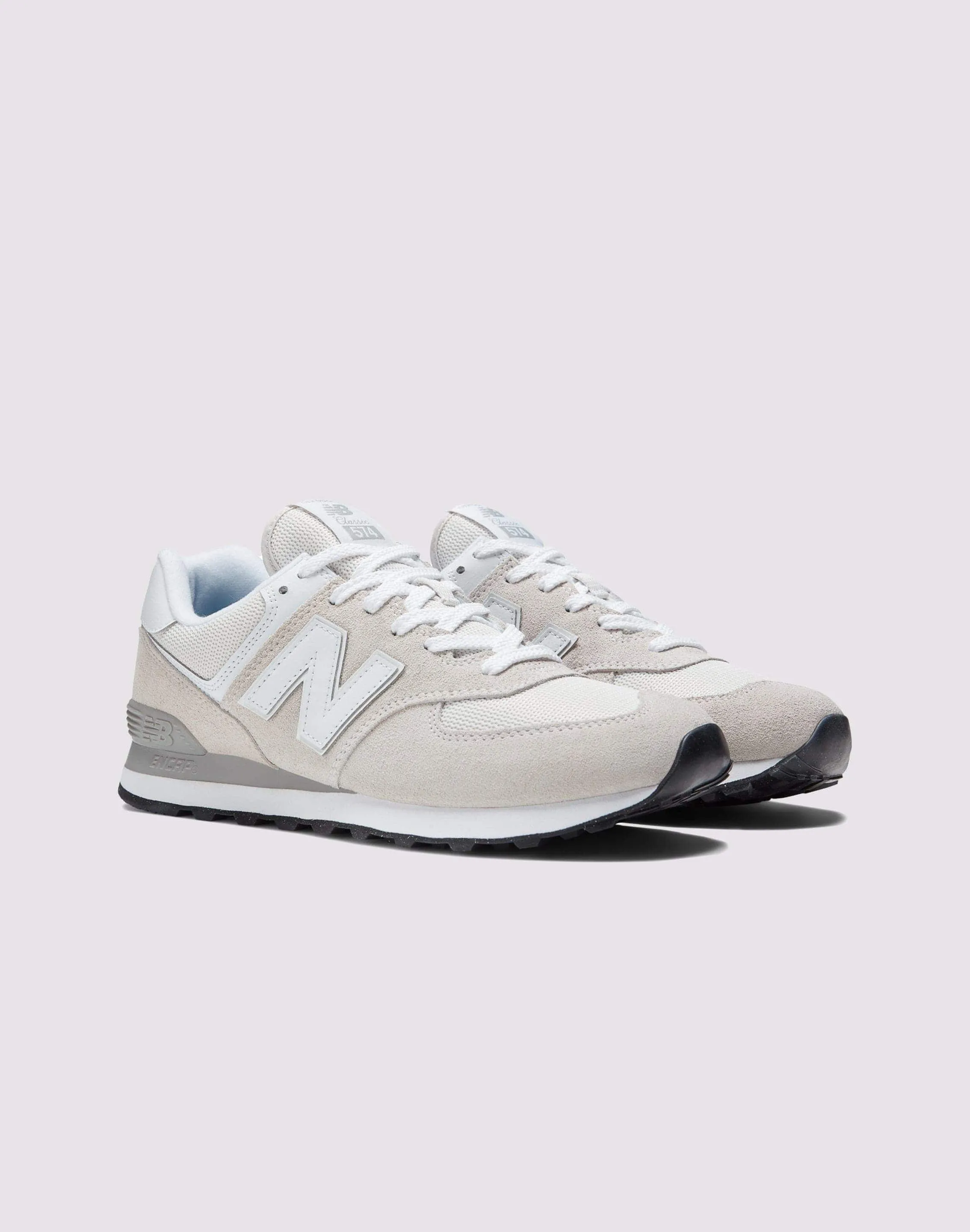 New Balance 574 "Nimbus Cloud/Grey/White" Dynamic Arch Weave roomy toe - box