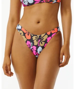 Rip Curl Hibiscus Heat Hi Cut Cheeky Bottom-Multi Stackable Storage Design