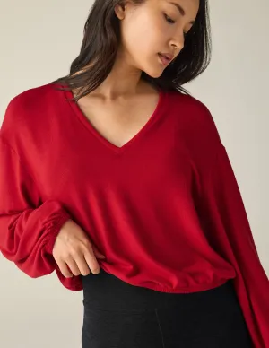 Lightweight Feel Seamless Shape Soft Spoken Cropped Pullover