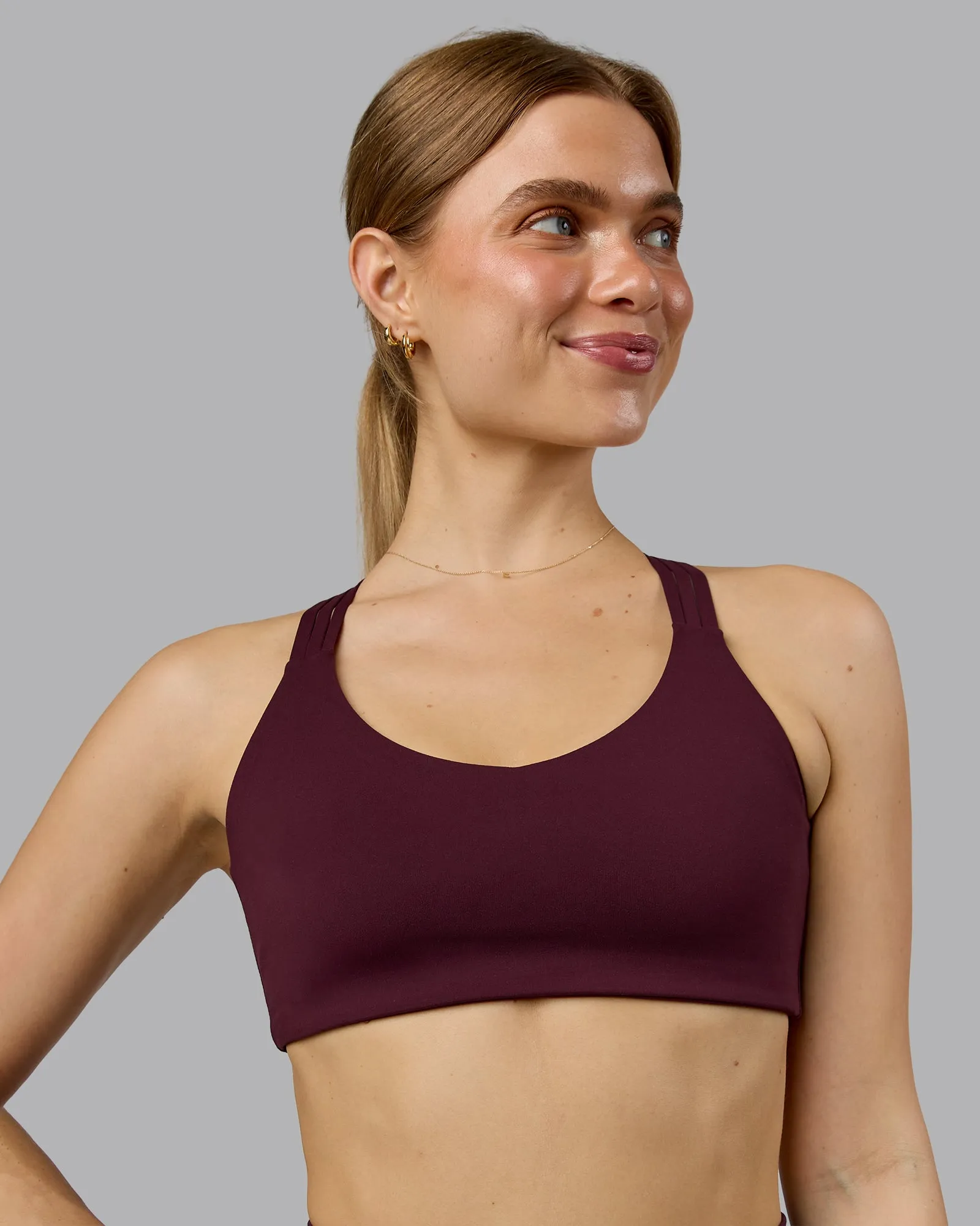 Push The Limit Sports Bra - Cherry Lacquer Outdoor Activity Core training