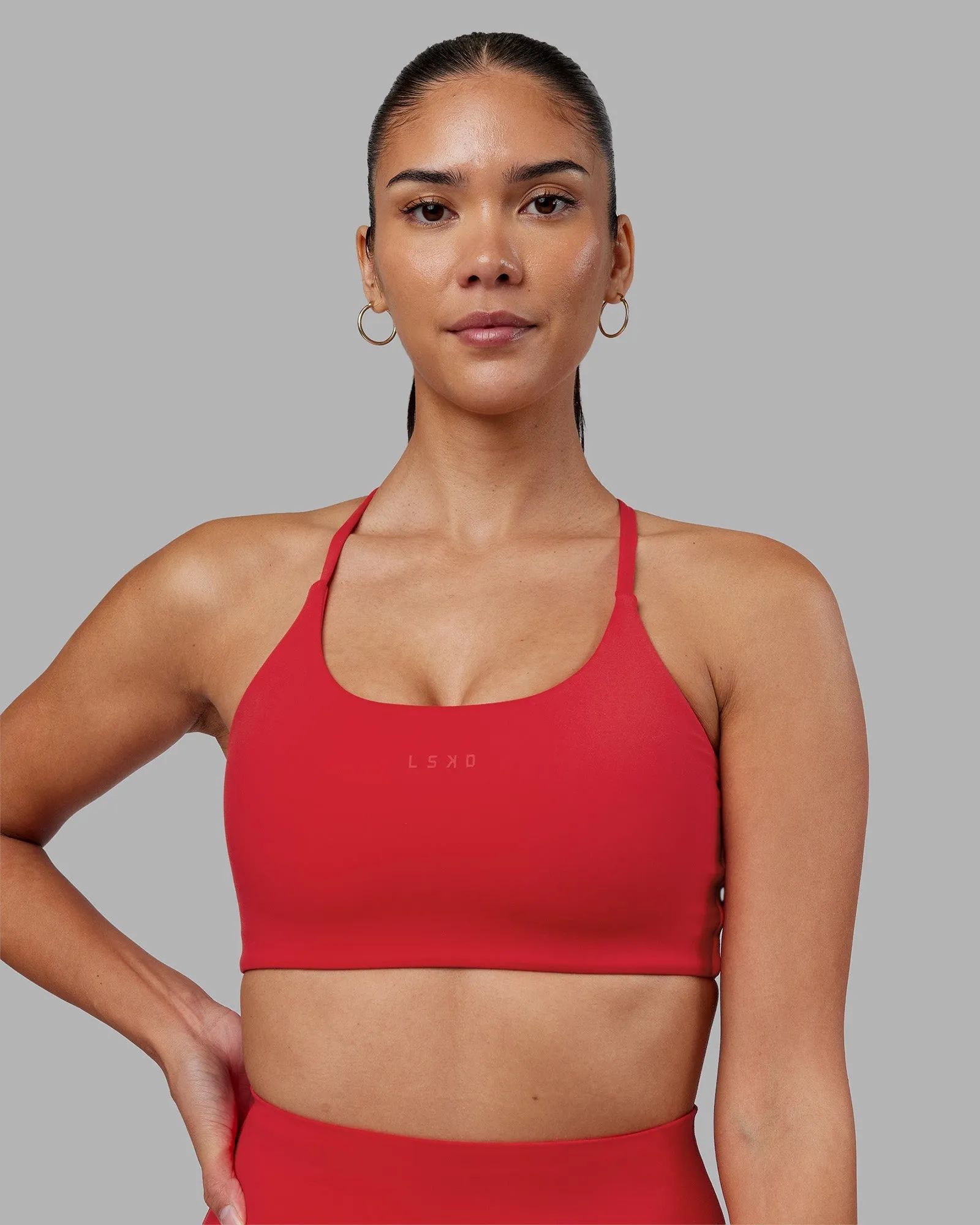 Twist Sports Bra - Scarlet Non-slip material