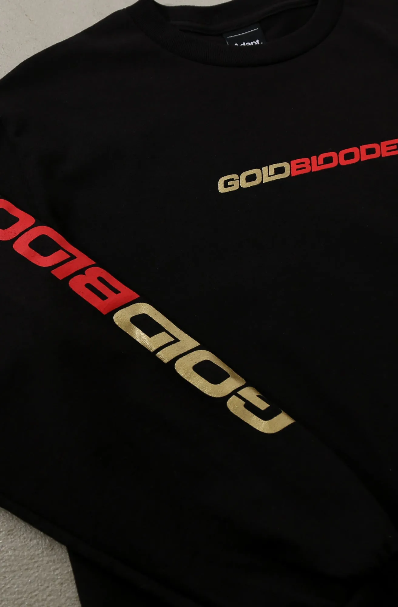 Gold Blooded RPM (Men's Black/Red Long Sleeve Tee) Essential Clothing RelaxedFit