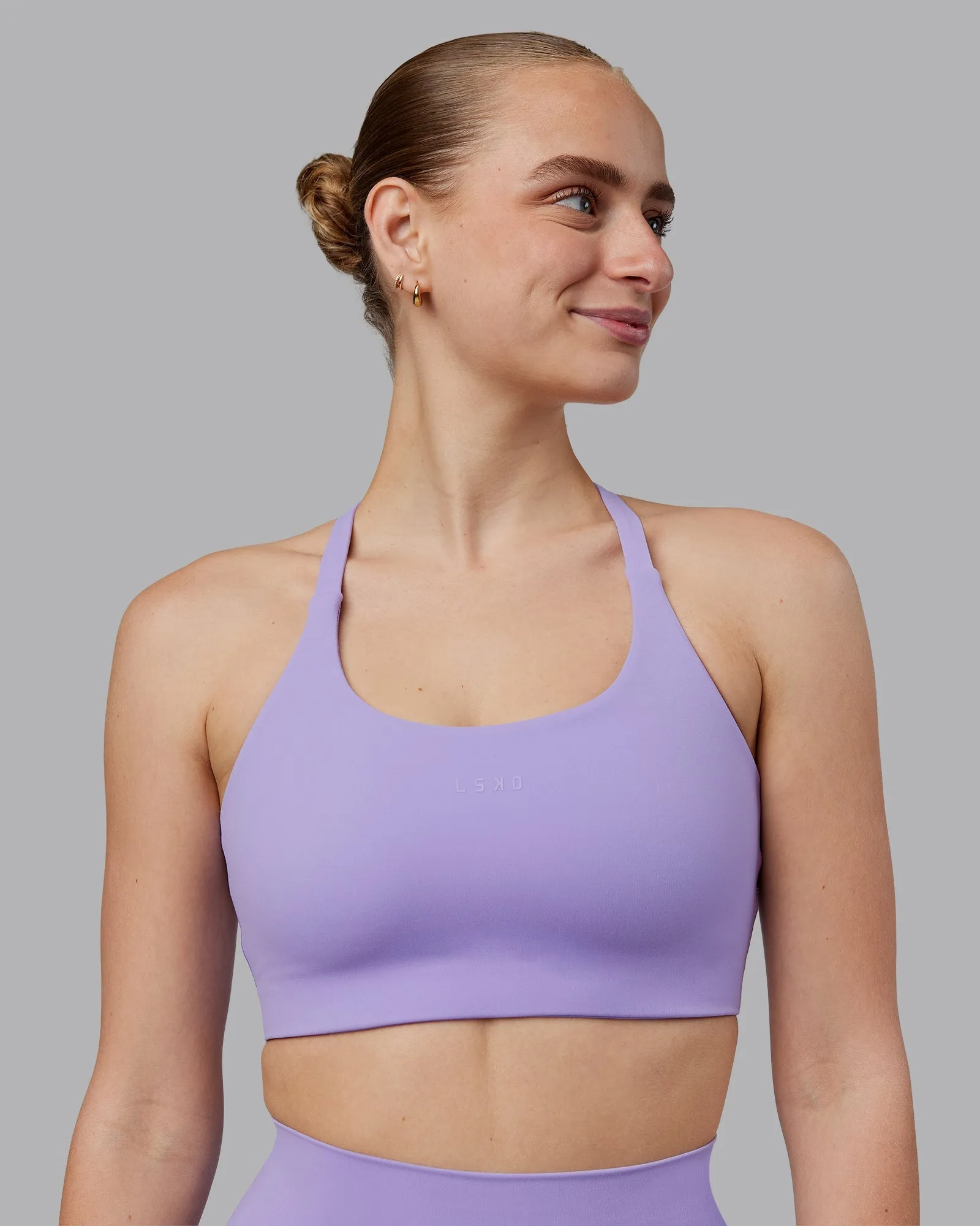 Twist Sports Bra D/DD/E - Violet Ray Buttoned