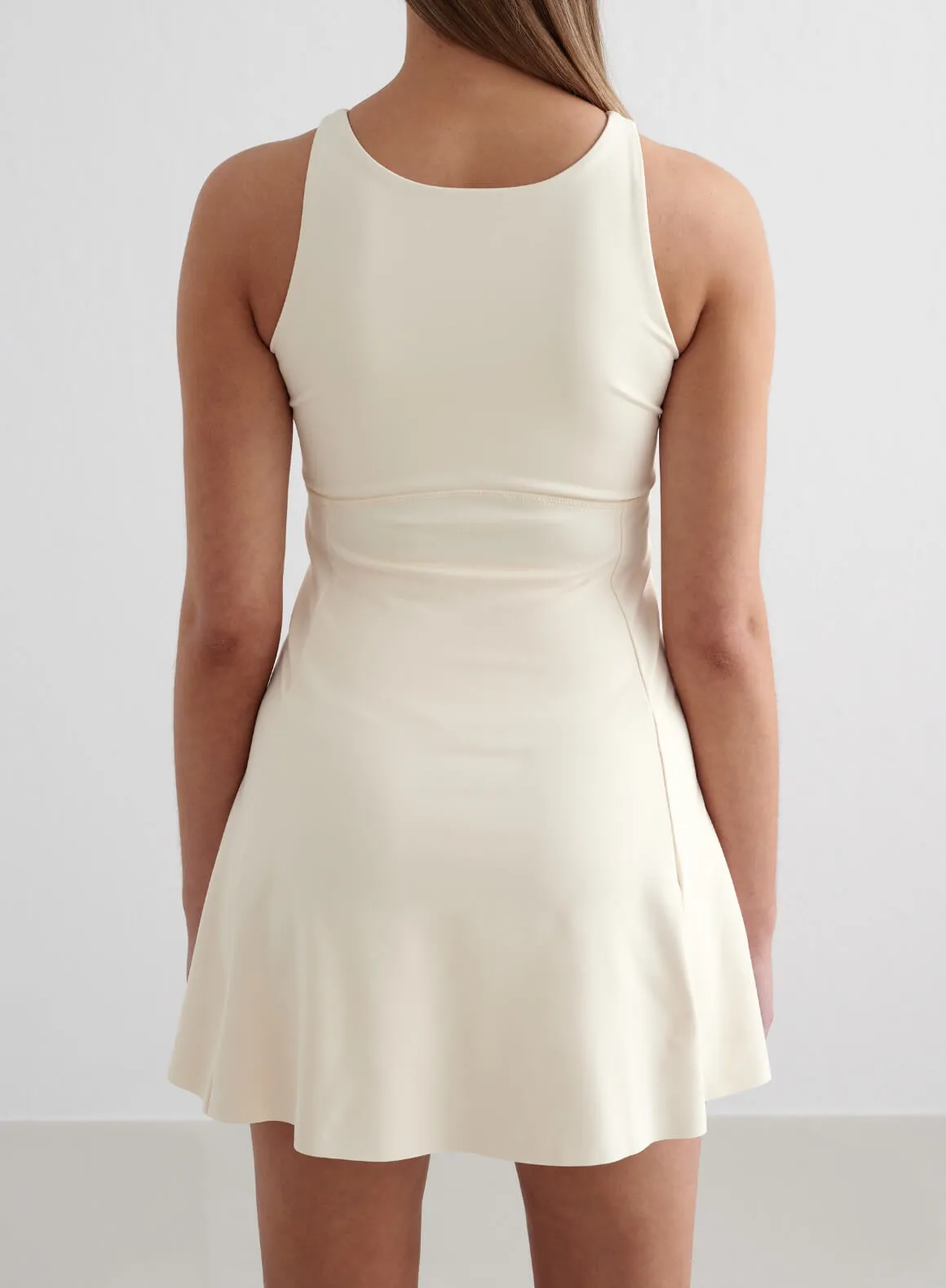 Almond Sense High Neck Dress Cozy Movement Luxury Finish