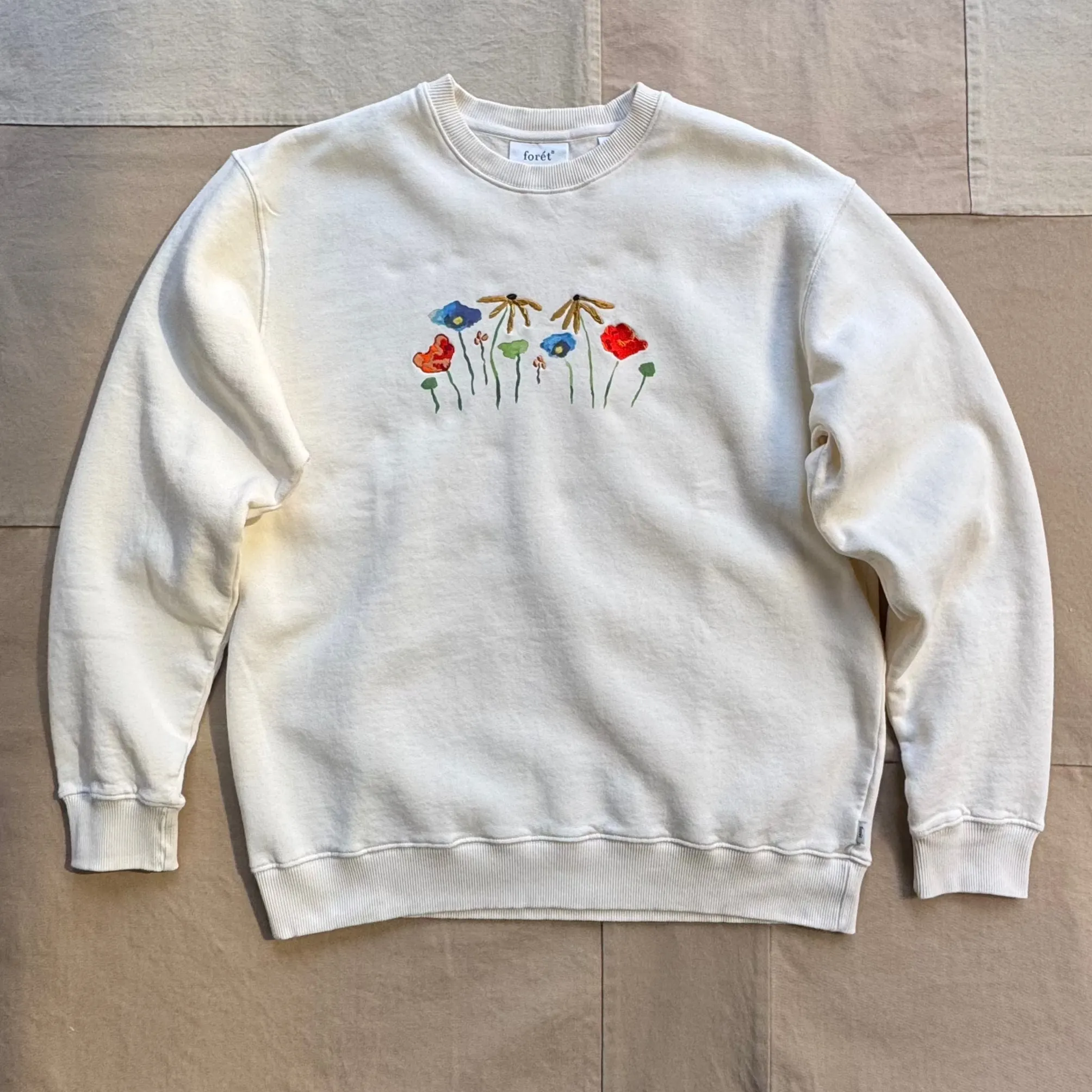 Shiny Finish Office Casual Botanic Sweatshirt, Cloud