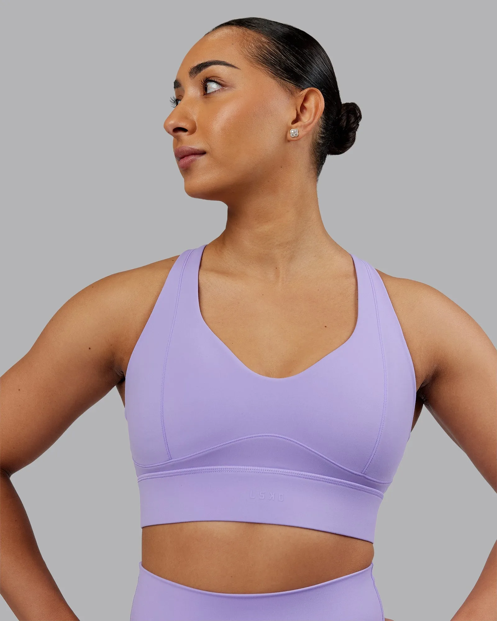 Raw edges Supportive Underwear Sculpt Sports Bra - Violet Ray