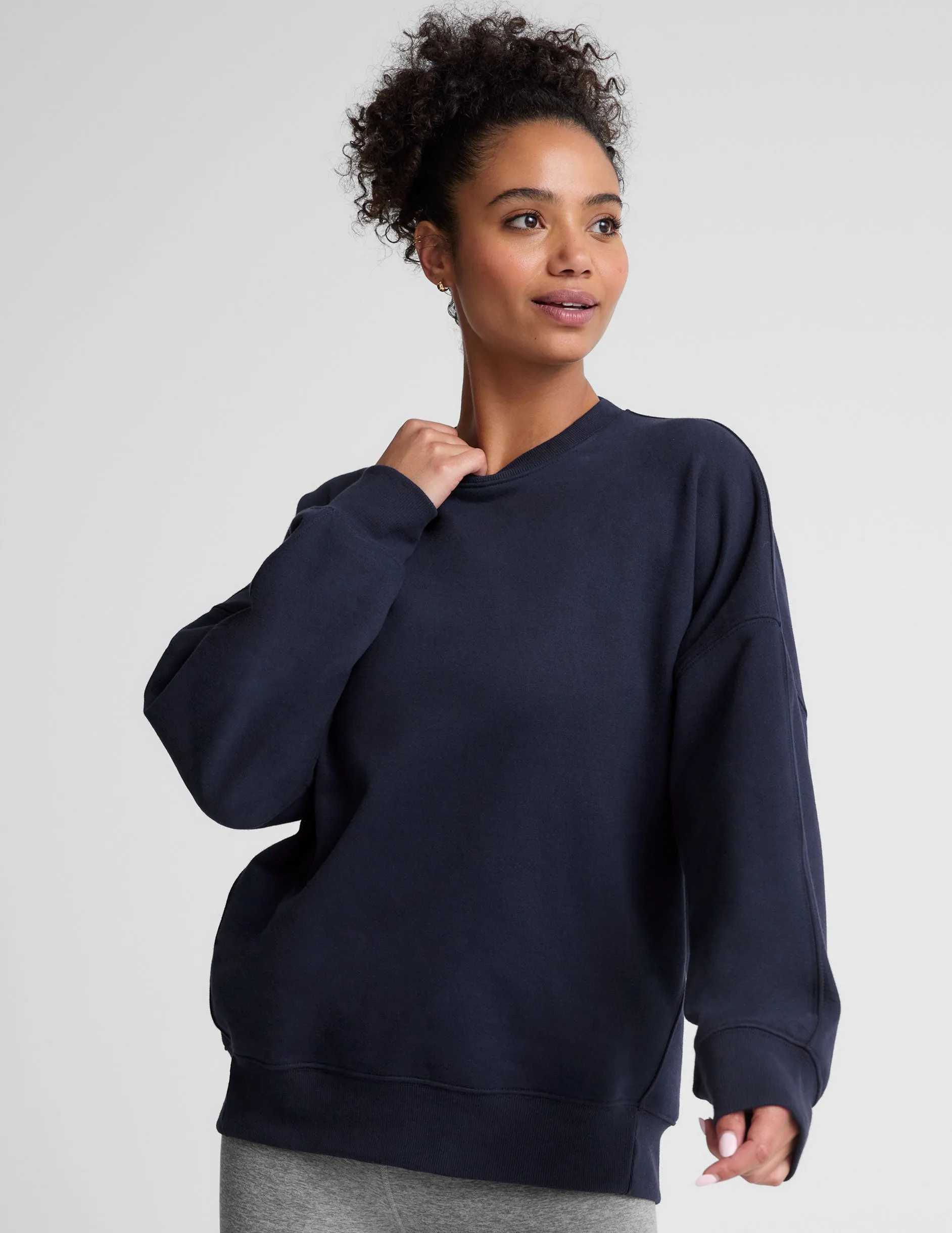 Quilted Lining LuxeFleece Oversized Sweatshirt