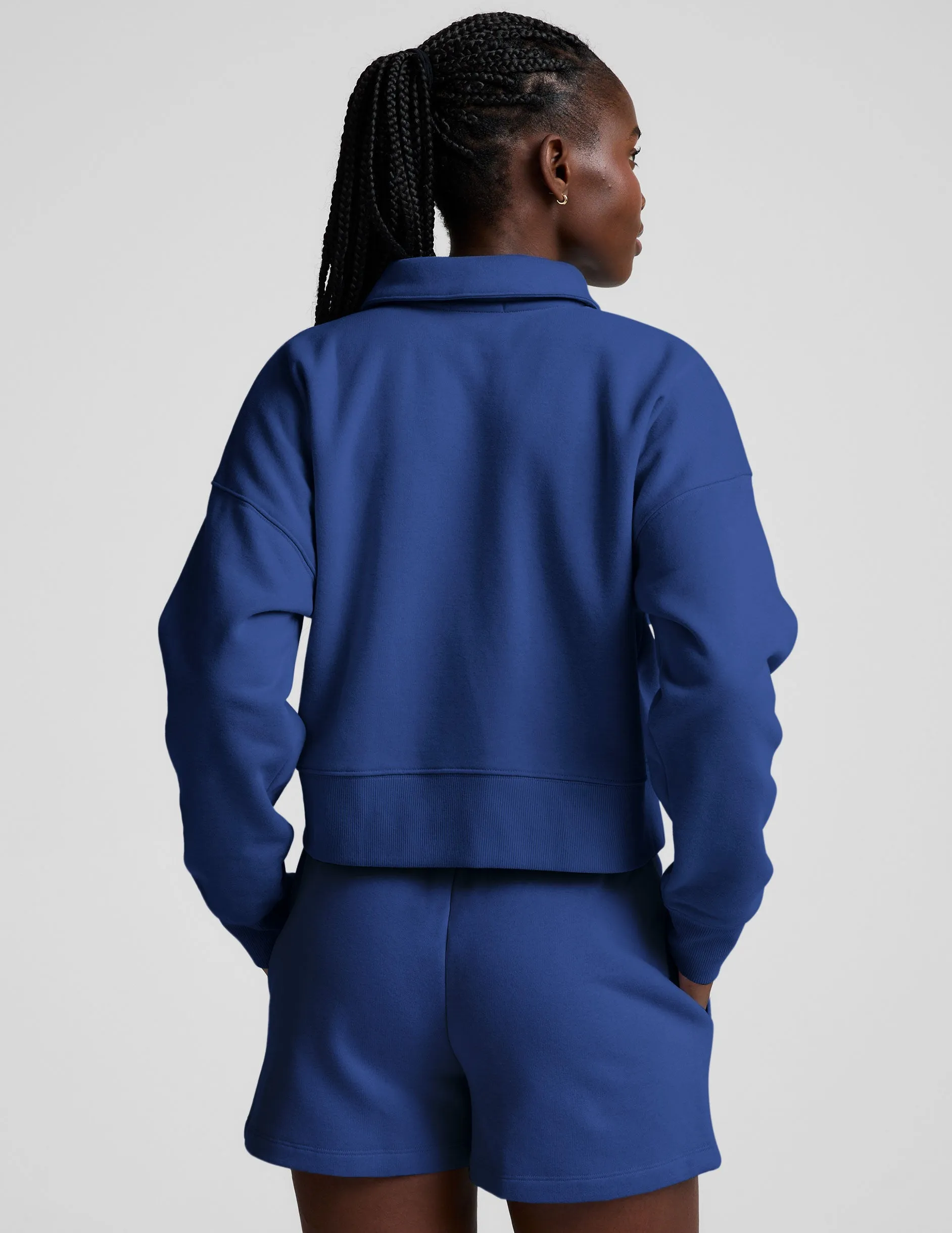 LuxeFleece Collared Sweatshirt Logo Emblem