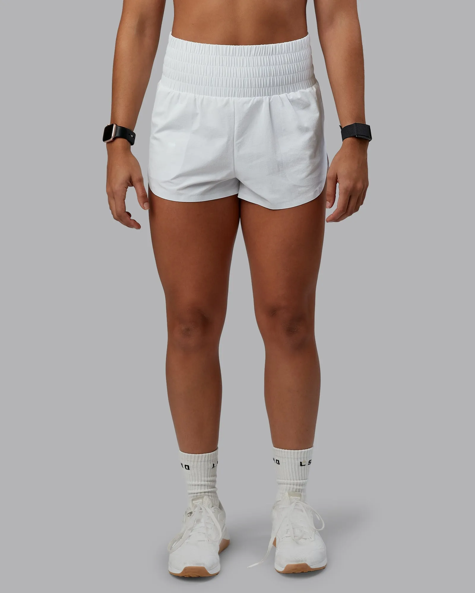 Power Train 2" Short - White AdjustableDrawstring