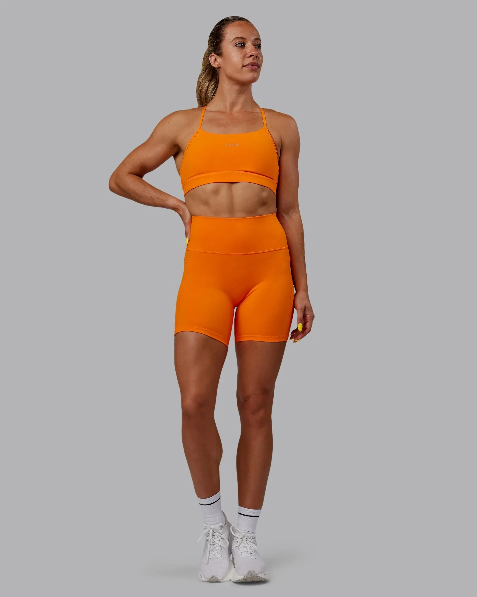 Fusion Ultra High-Rise 6" Short Pockets - Vibrant Orange surfing gear