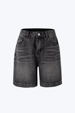 Outdoor Adventure Stylish Family Style Smart Wardrobe Denim Bermudas Shorts - Black