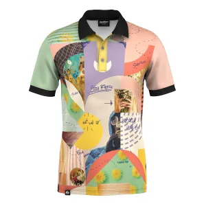 Breathable mesh lining Tailored Fit Glitch Collage Polo Shirt