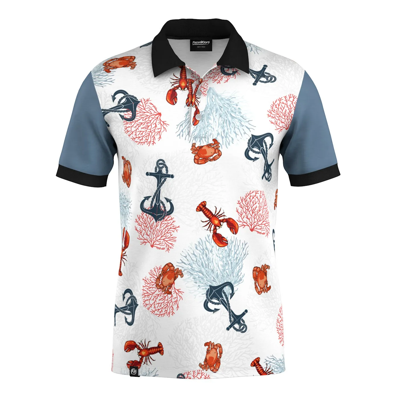 Tailored Comfort warm weather Lobster Pattern Polo Shirt