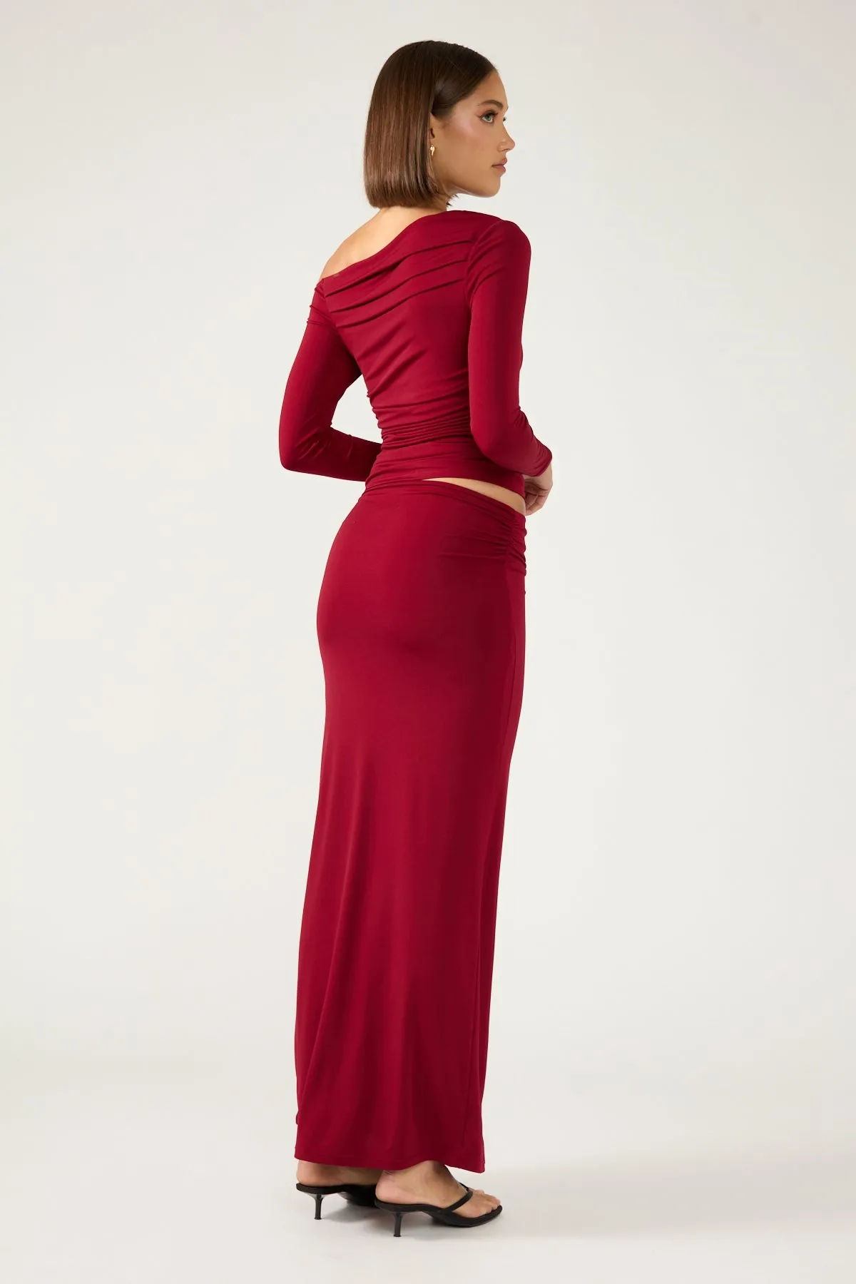 Perfect Stranger Rosh Maxi Skirt Burgundy Outfit Flow Boutique Exclusive