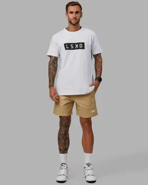 Daily 7" Short - Pale Khaki relaxed shape Recycled Elastic Trim