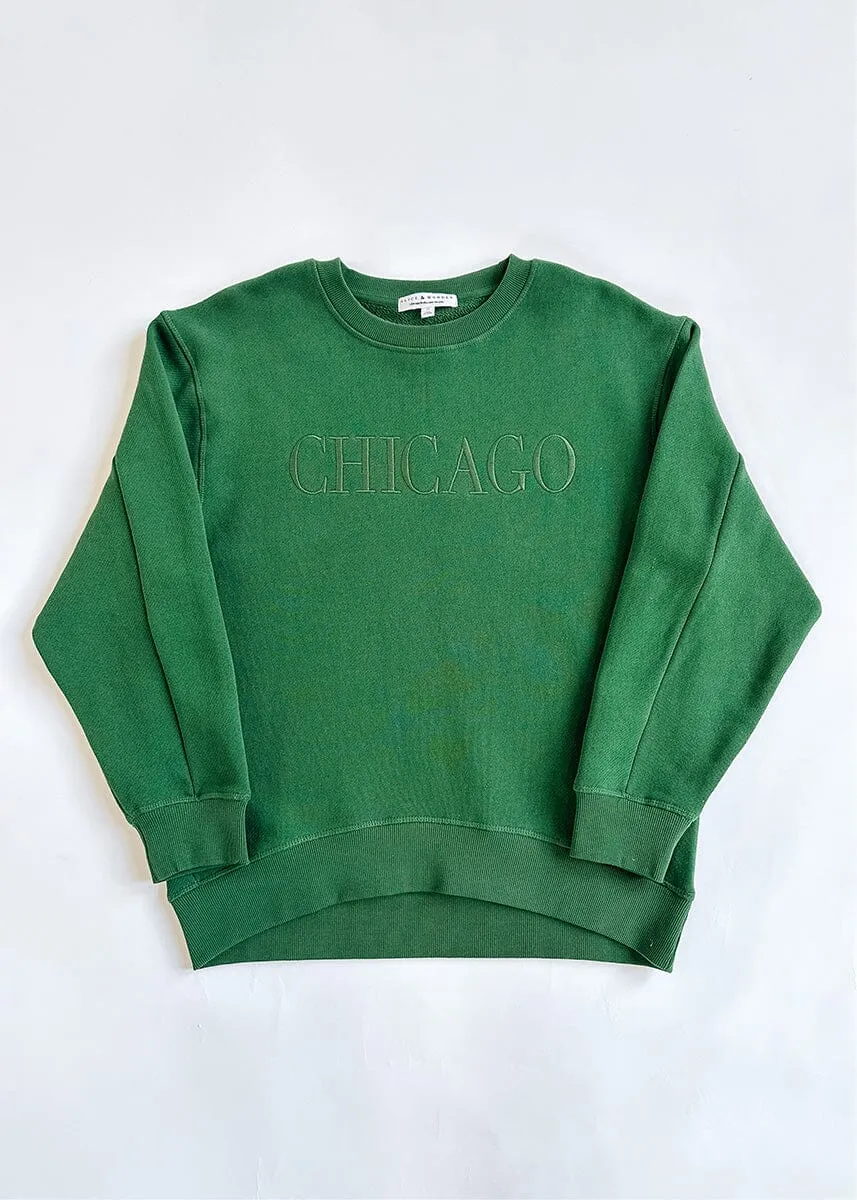 product graduation pride Chicago Embroidered Sweatshirt - Green