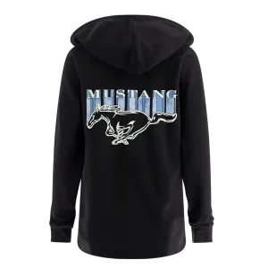Anti Pilling Ford Mustang Womens Pony Logo Black Graphic Hoodie
