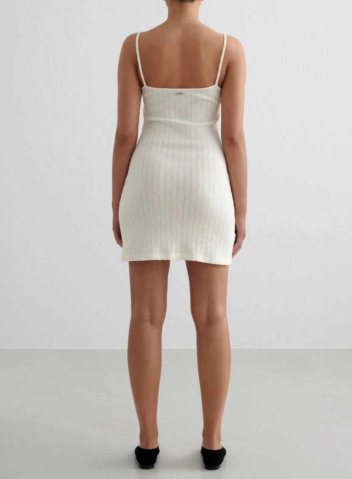 Almond Pointelle Mini Dress Timeless Trend Chic casual