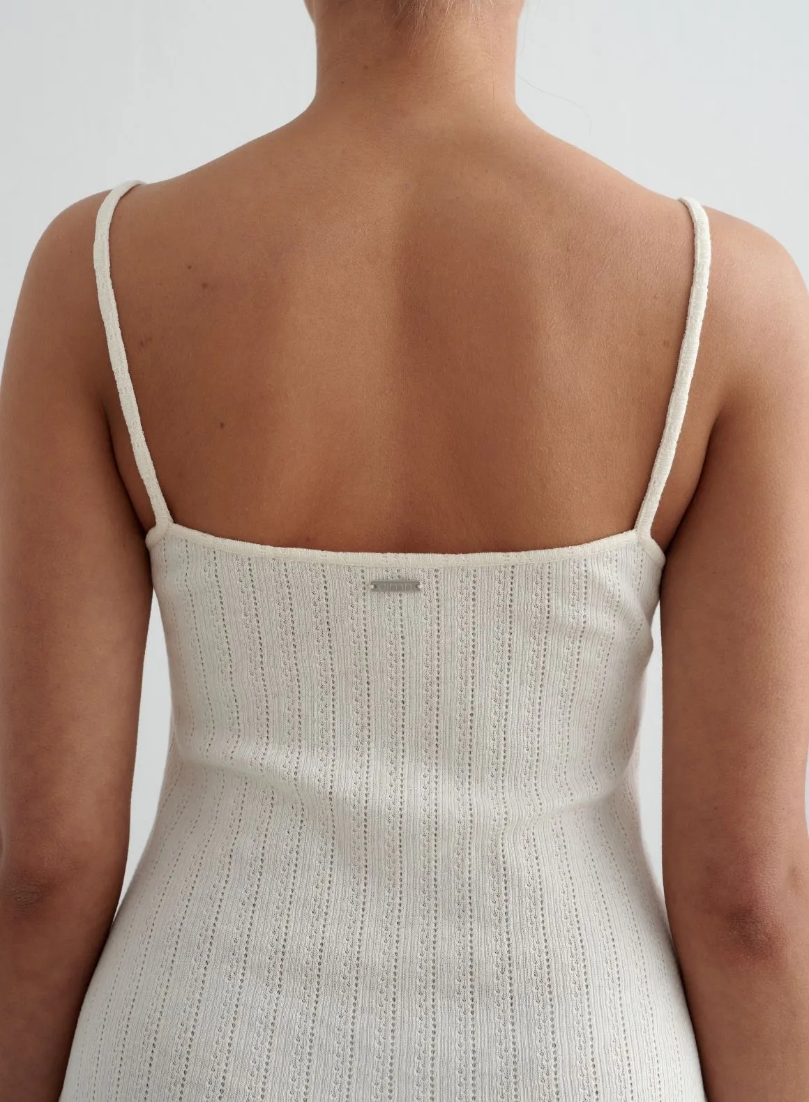 Almond Pointelle Mini Dress Travel Ready
