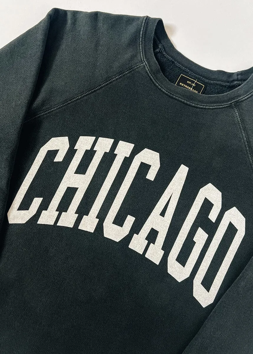 Chicago Classic Crew Sweatshirt - Vintage Black Relaxed Street