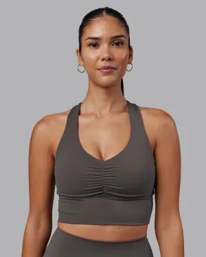 Evoke Longline Sports Bra - Dark Storm Bright Muscle Support