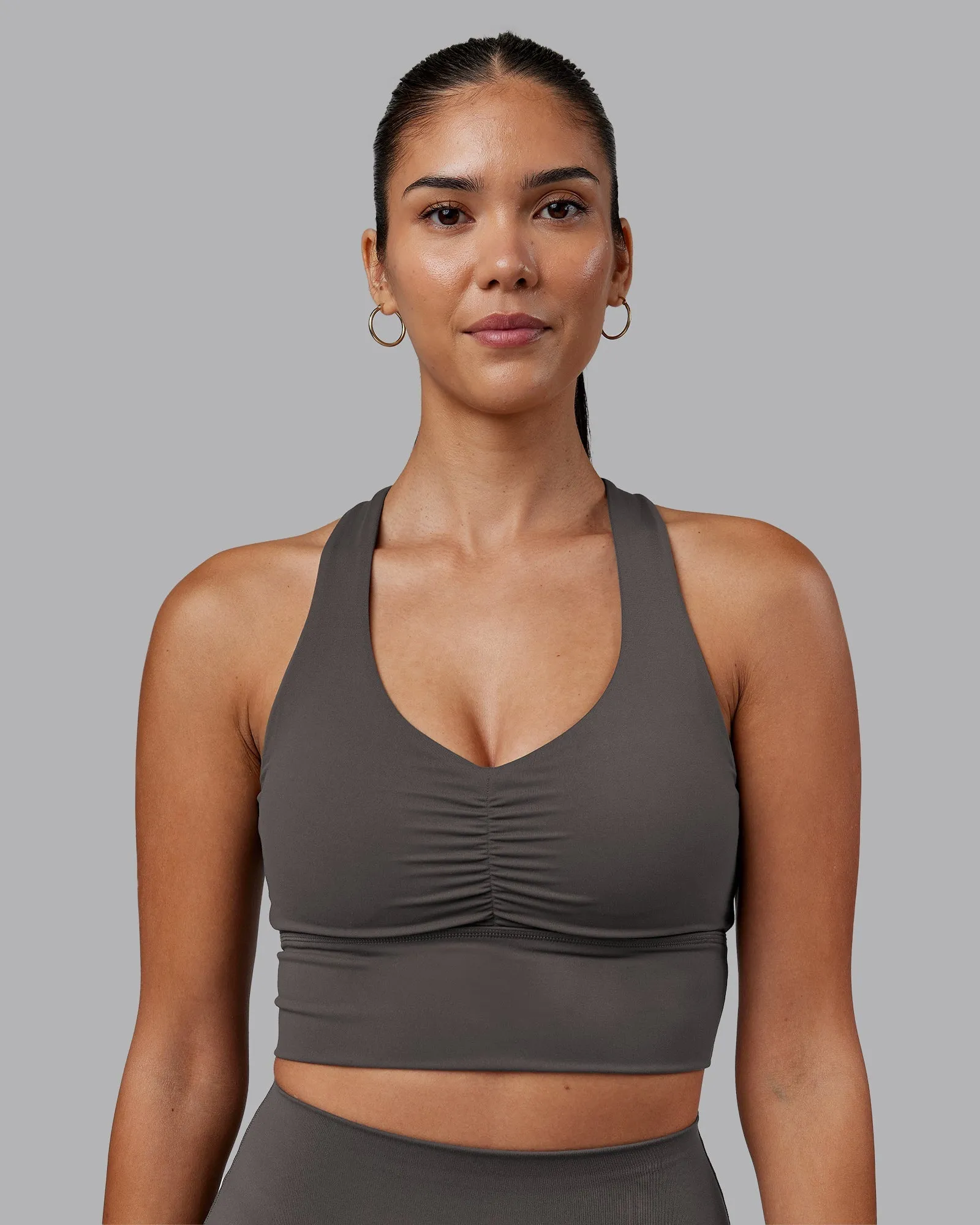 Adjustable Wireless Evoke Longline Sports Bra - Dark Storm