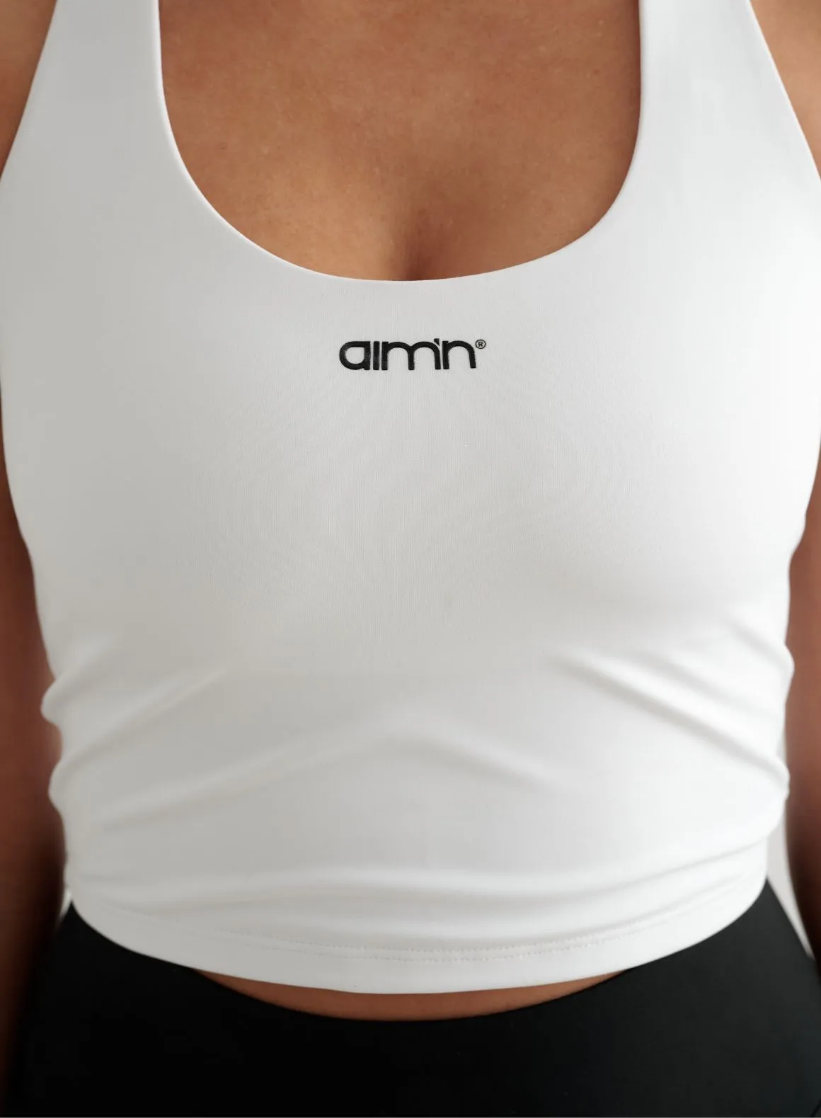 White Core Skort & White Essential Bralette Set Hygienic Coating