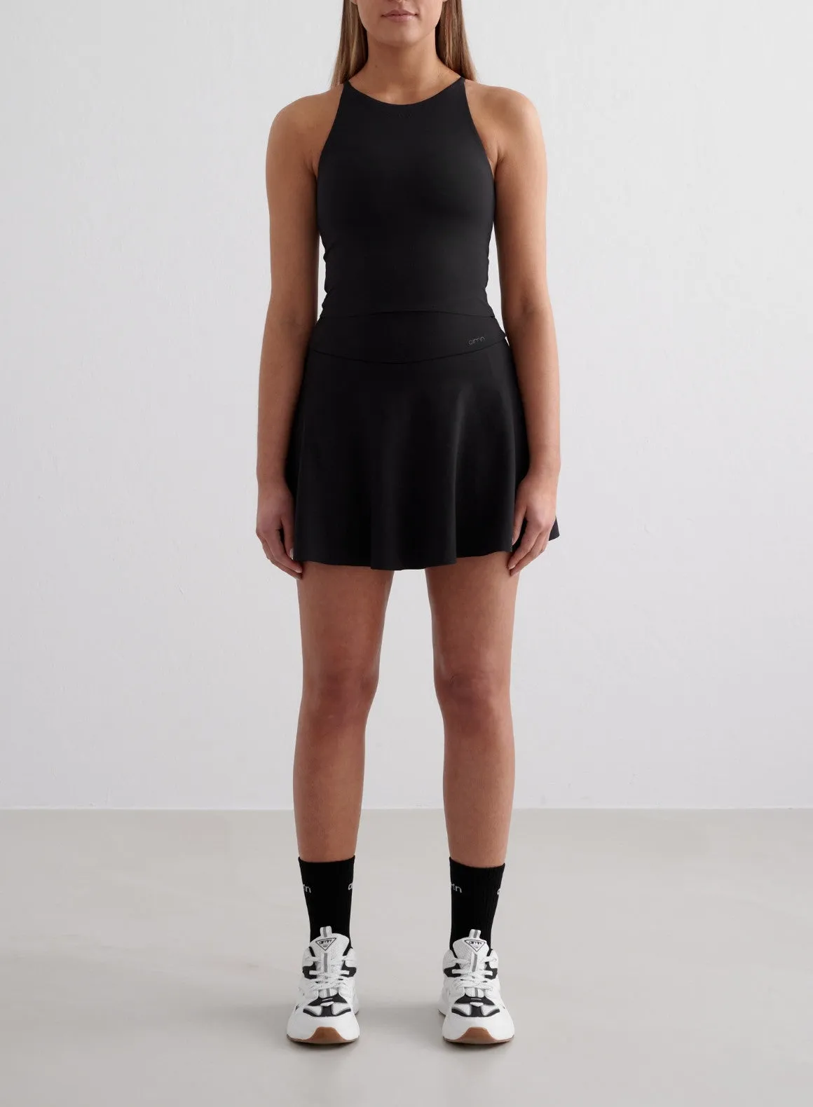 Black Sense Skort & Halter Bralette Set Laser cut