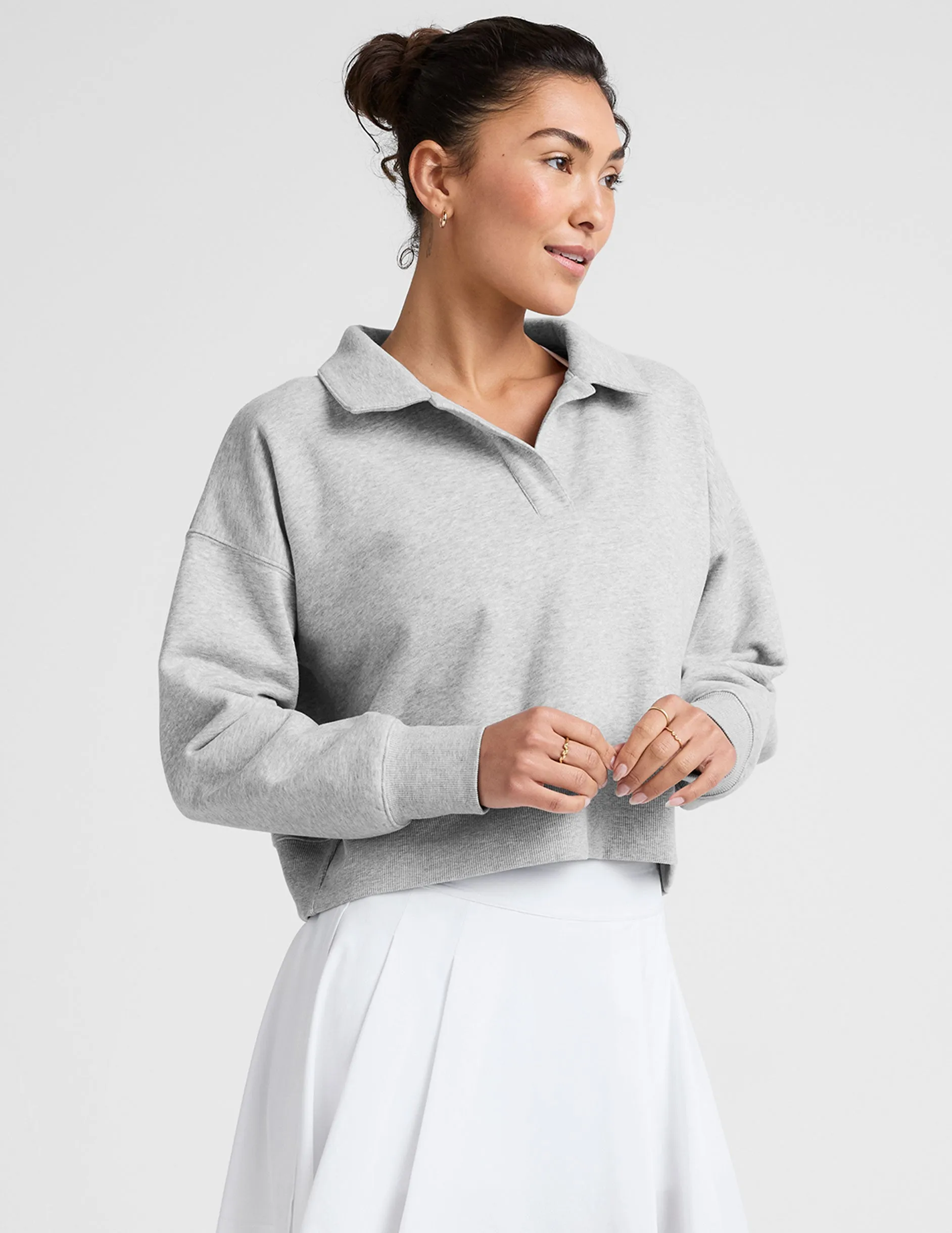LuxeFleece Collared Sweatshirt Comfy Streetwear Versatile Hoodie