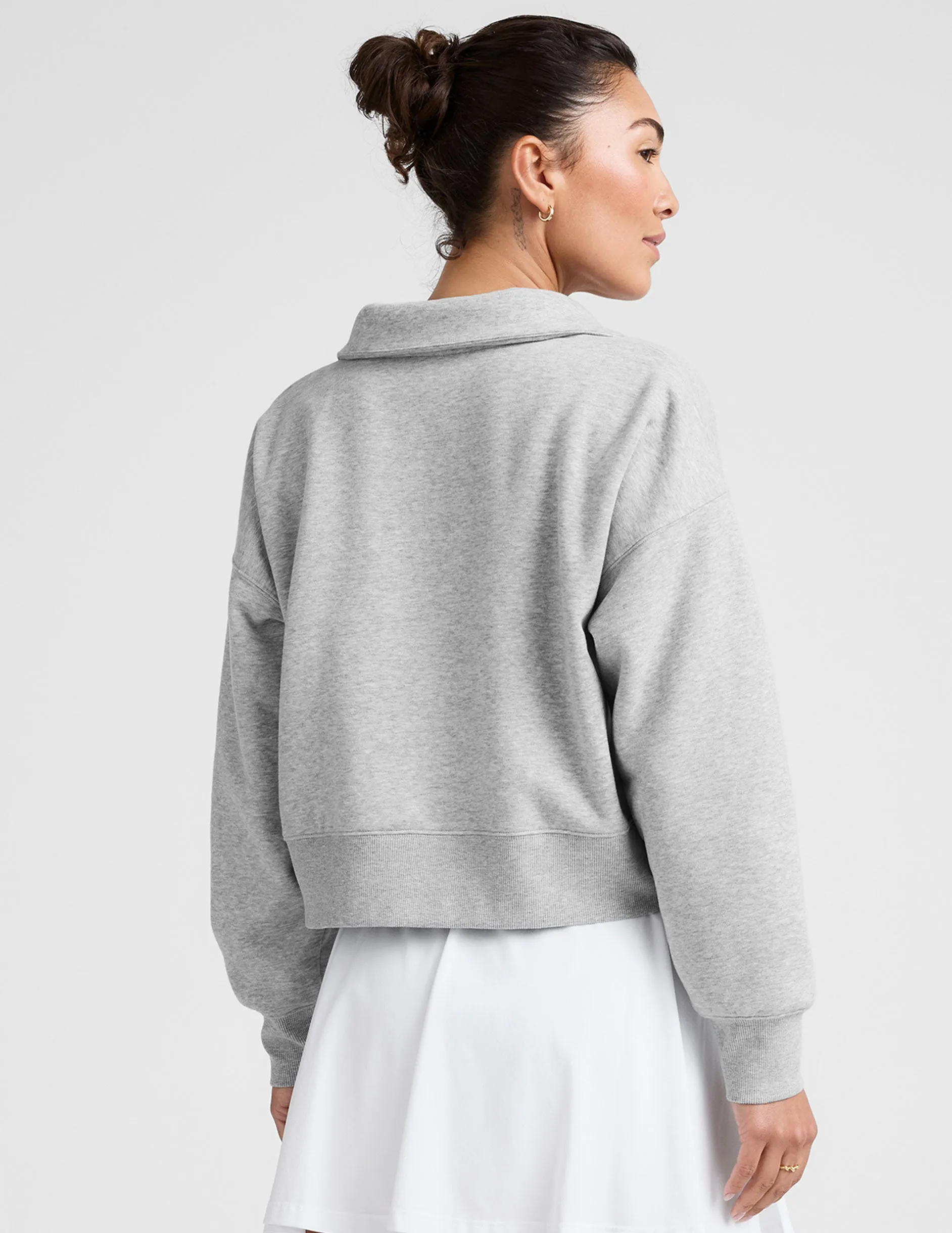 LuxeFleece Collared Sweatshirt Simple Layer Urban Wear