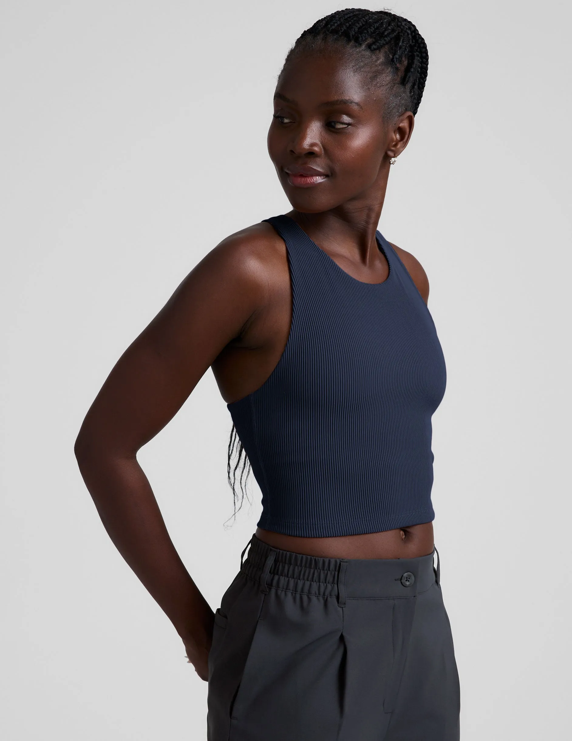 Low Profile Seam Build Refocus Ribbed Cropped Tank