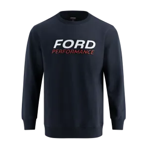 Cozy Fit Chill Look Ford Performance Navy Blue Embossed Crew Neck Sweatshirt