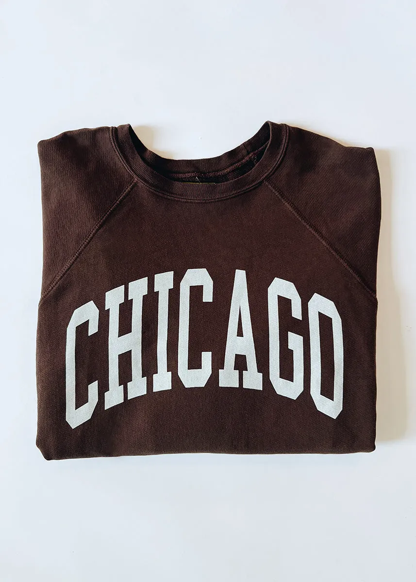Chicago Classic Crew Sweatshirt - Vintage Chocolate Lightweight Comfort