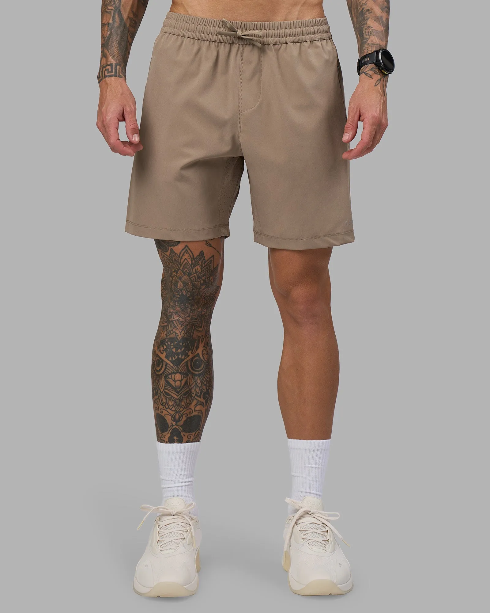 Flexible Waist Quick Drying Fabric Rep 7'' Performance Short - Greige