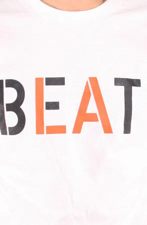 Beat LA (Men's White/Orange Tee) futuristic Smooth Seam Technology