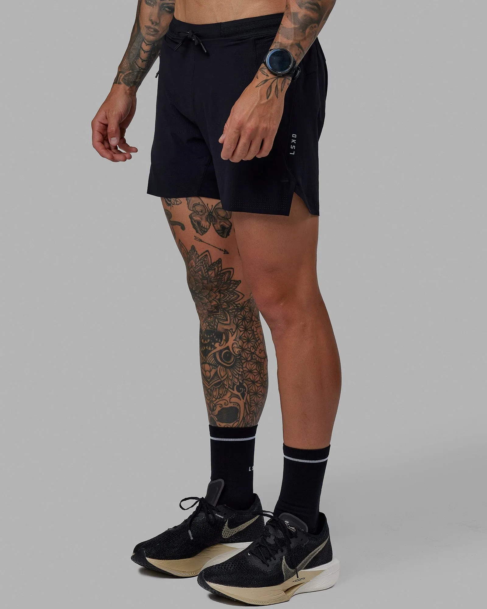 RipstopMaterial dress shirt UltraAir 5" Lined Performance Short - Black-Reflective