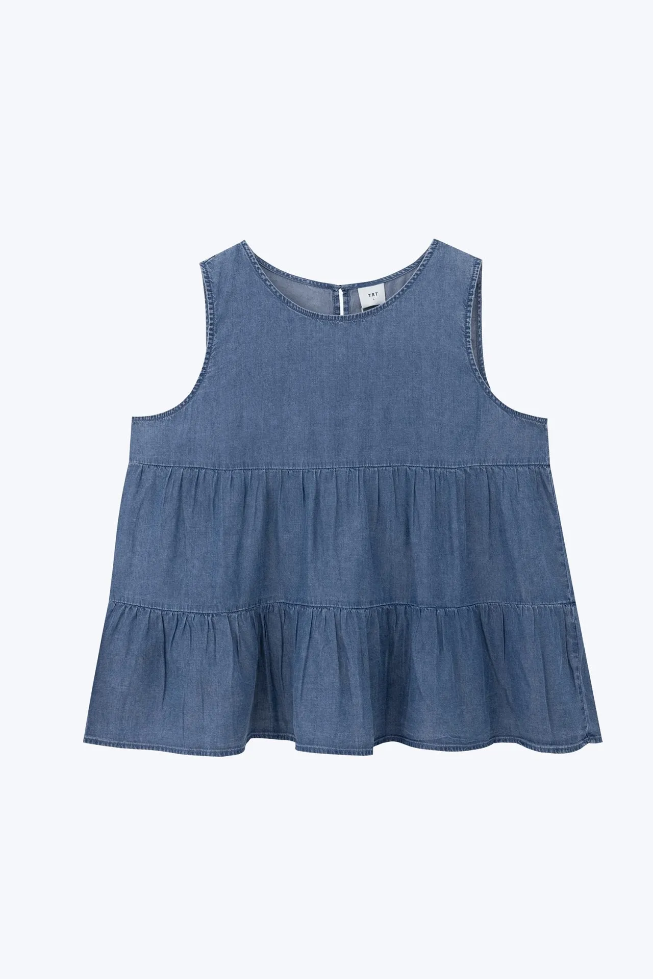 Denim Tiered Sleeveless Blouse [AT] Premium Outdoor Enthusiast