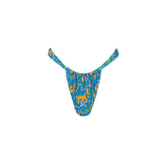 Kulani Kinis Ruched Thong Bottom-Ocean Potion High Neck Design Summer Fashion