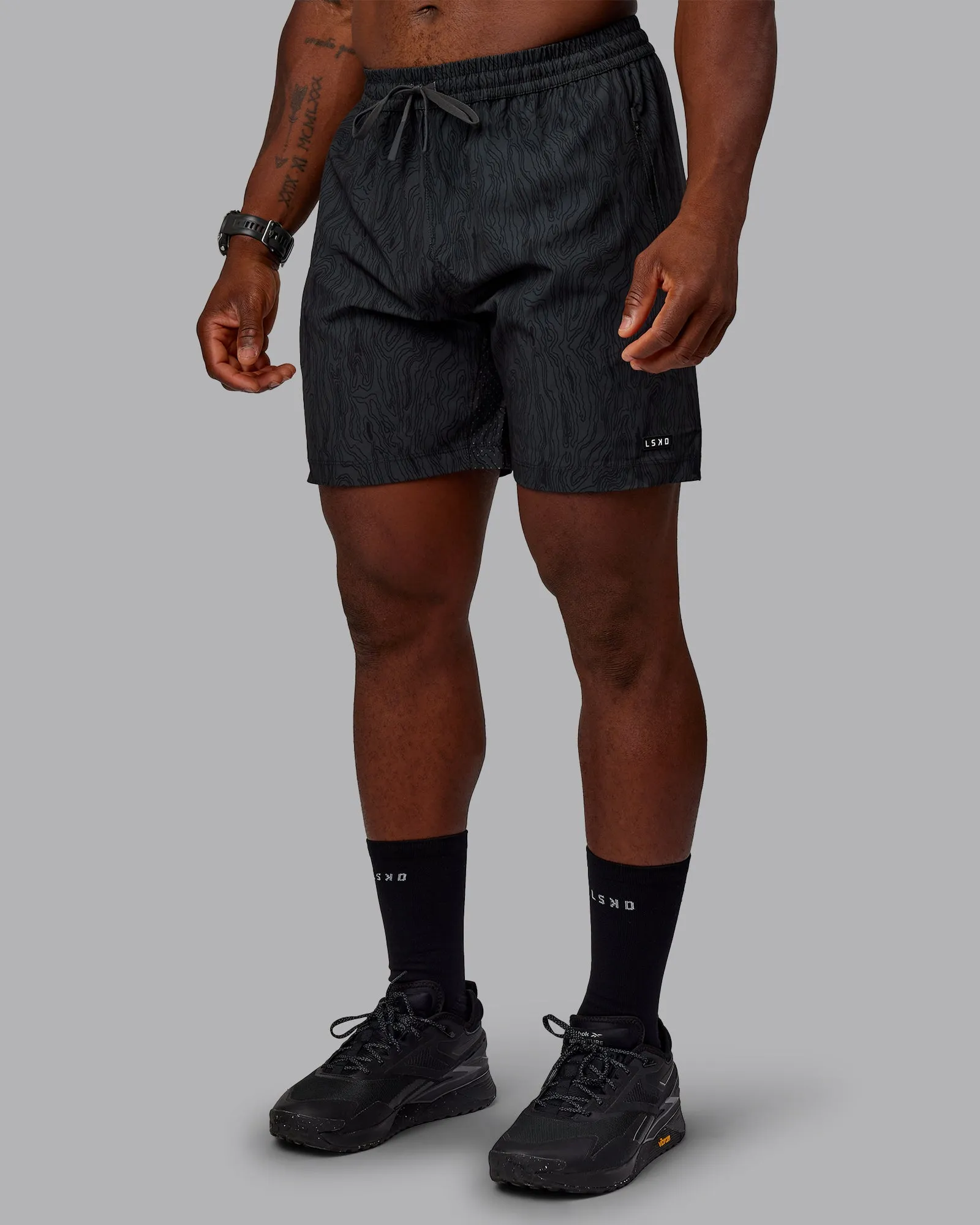 Flexible Fit Everyday Style Rep 7" Performance Short - Topographic Black