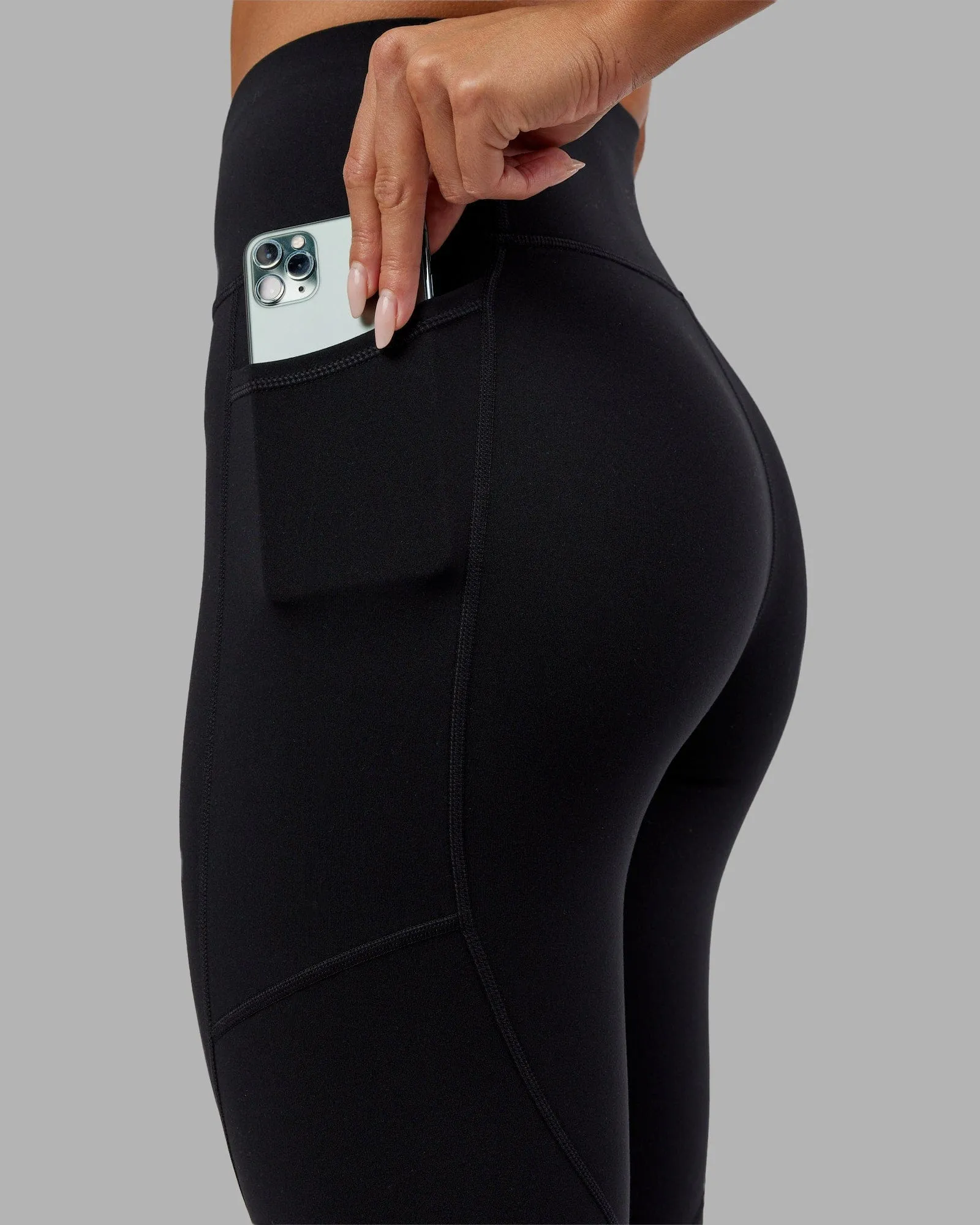 Rep Ultra High-Rise 7/8 Legging Pockets - Black-Hyper Teal Relaxed Stretch Fit
