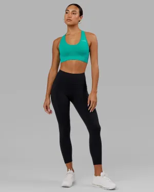 Fresh Look Rep Ultra High-Rise 7/8 Legging Pockets - Black-Hyper Teal