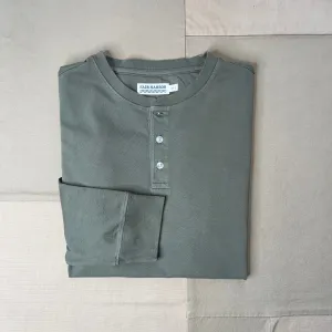 Saltaire Henley, Olive Long Sleeves Sporty Look