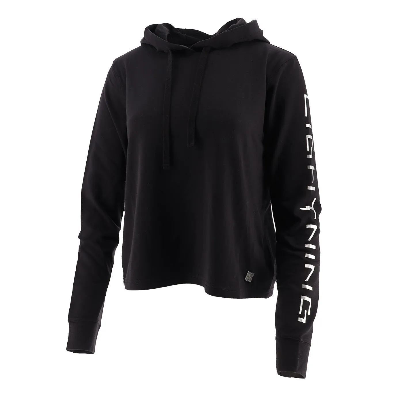 Ford F-150 Lightning Womens Black Long Sleeve Hoodie loop accents