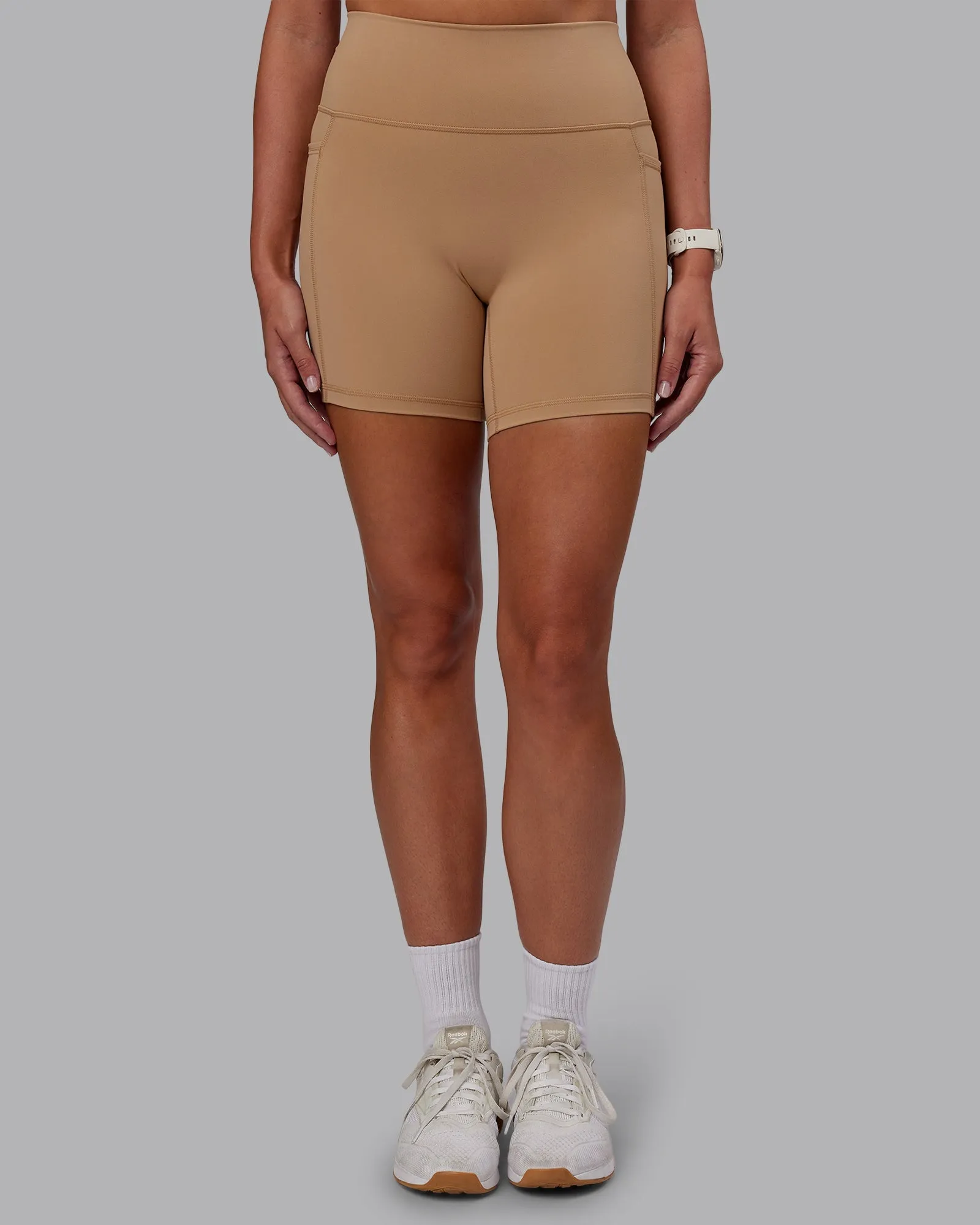 Fusion Ultra High-Rise 6" Short Pockets - Warm Smoke Retroreflective Accents