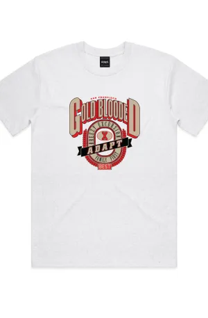 Travel Friendly Cool Style Breezy Excursion X Adapt :: Gold Blooded Breezy (Men's White Heather Tee)
