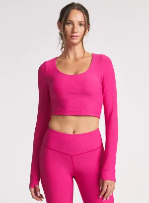 Refine Long Sleeve Bra Top Racerback Style