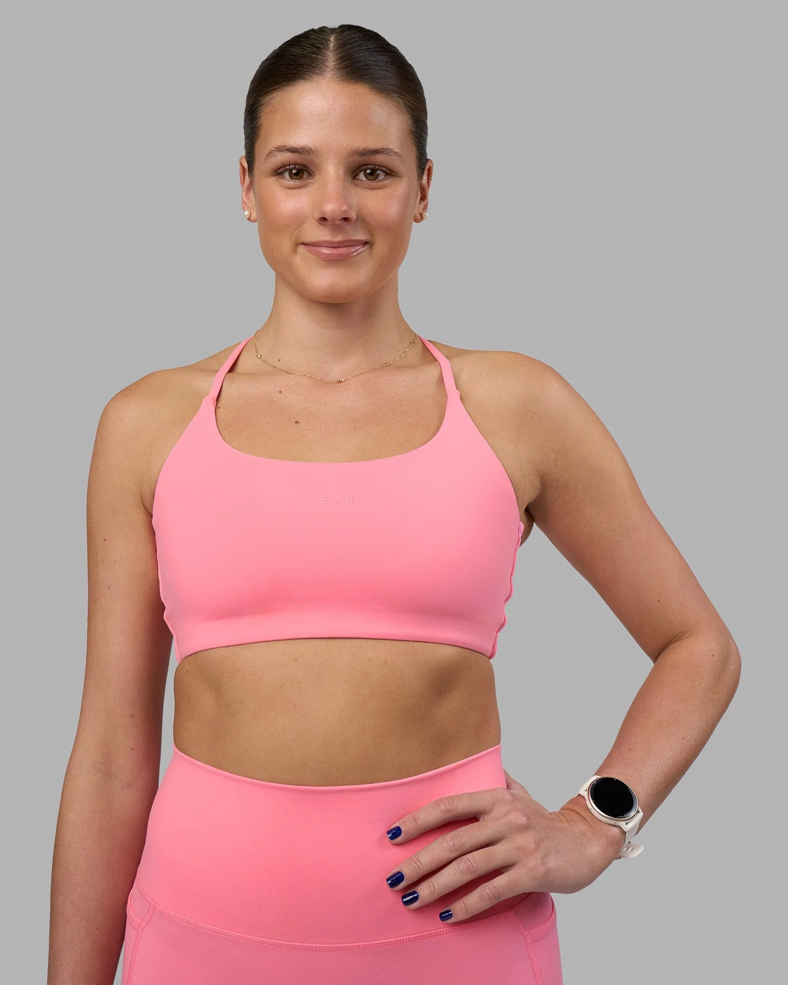 Non-Restrictive Support Twist Sports Bra - Candy Pink